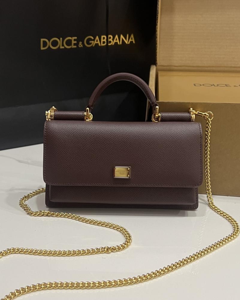 D&G Mini Wallet on Chain in Leather