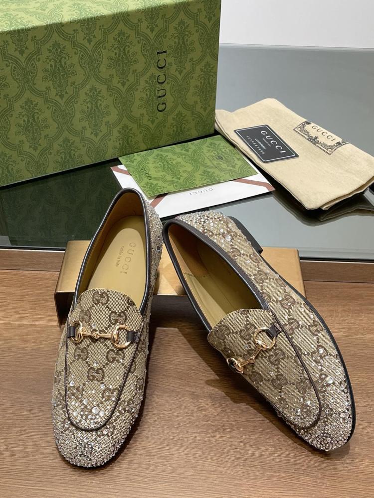  Gucci Princetown Crystal Loafers