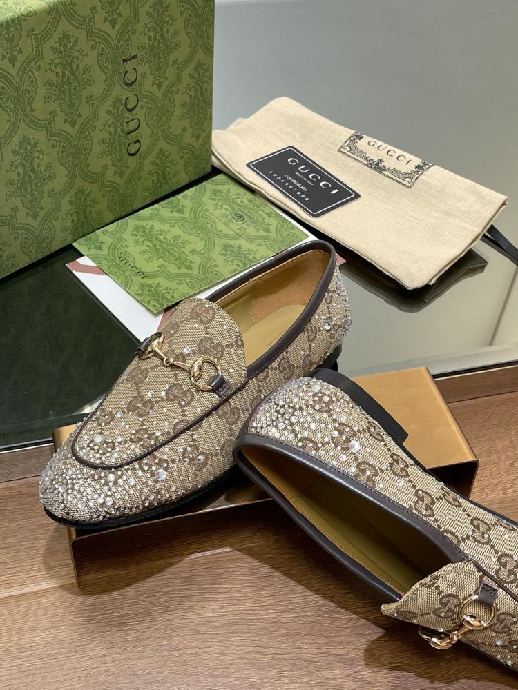  Gucci Princetown Crystal Loafers