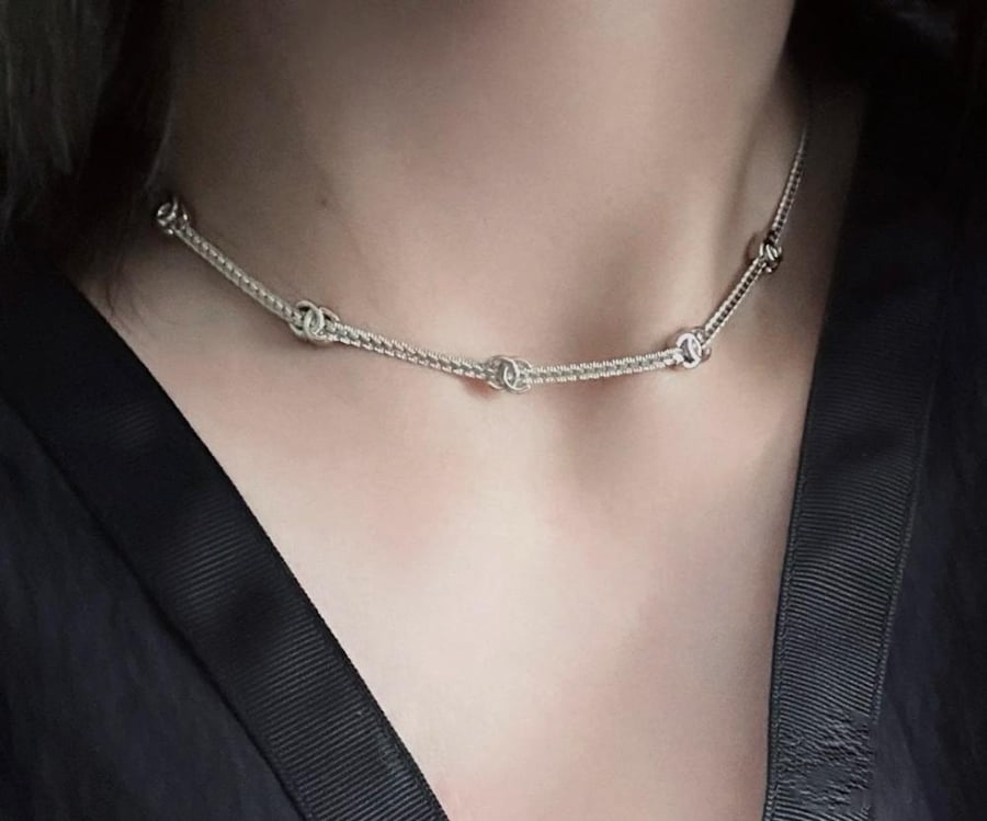 Chanel CC Snake Bone Choker Necklace