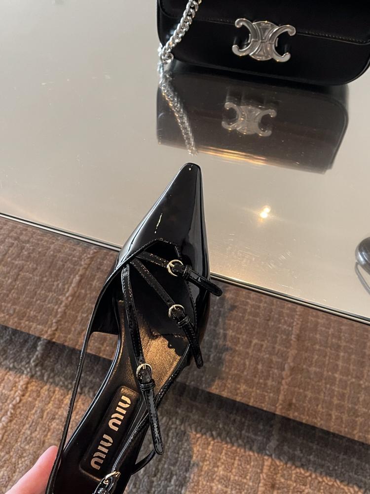 Miu Miu Patent Leather Slingback Heels