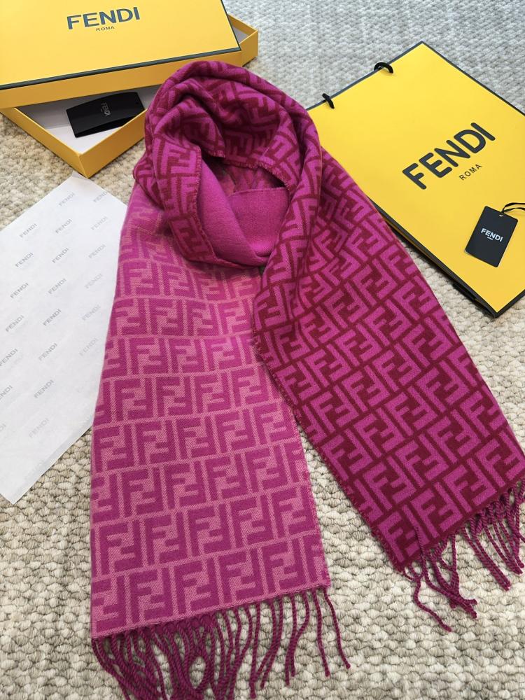 FENDI FF Logo Wool Scarf