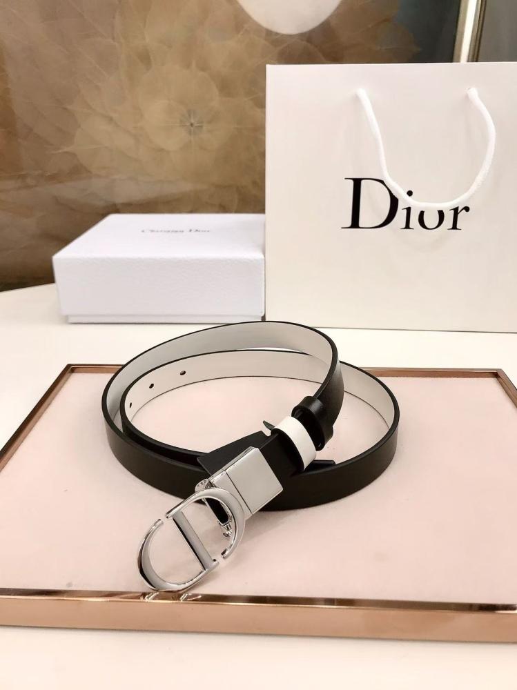 Dior Oblique Reversible Belt – Black and White