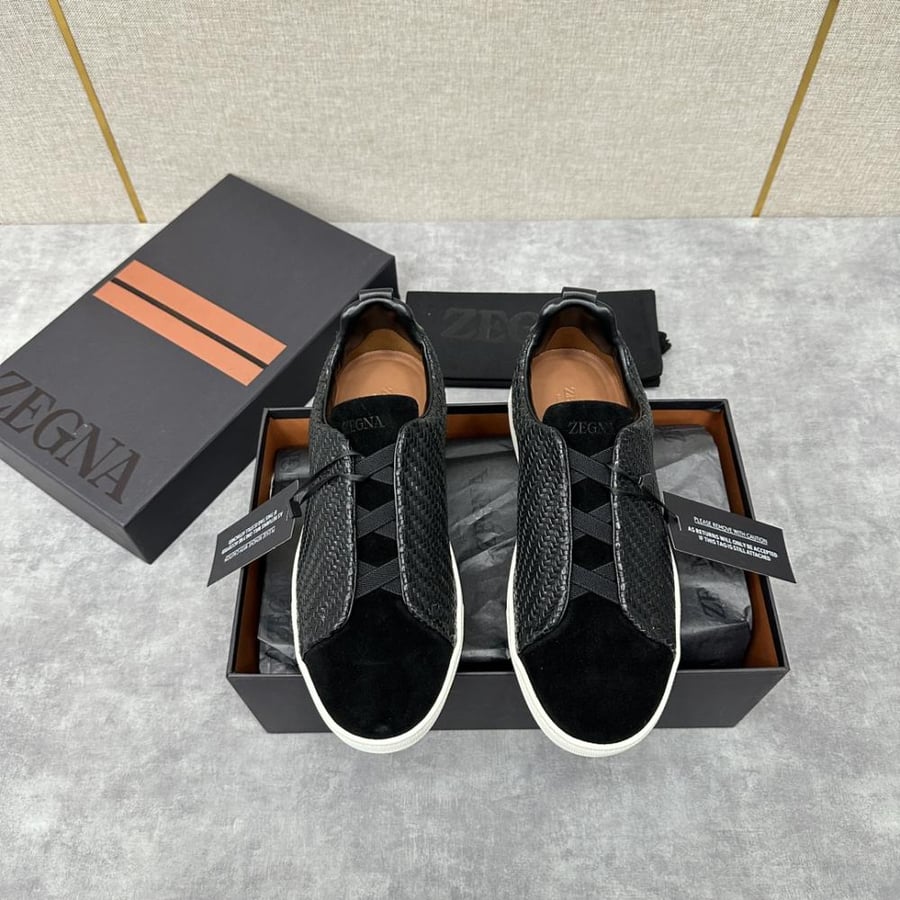 Zegna Black Slip-On Sneaker