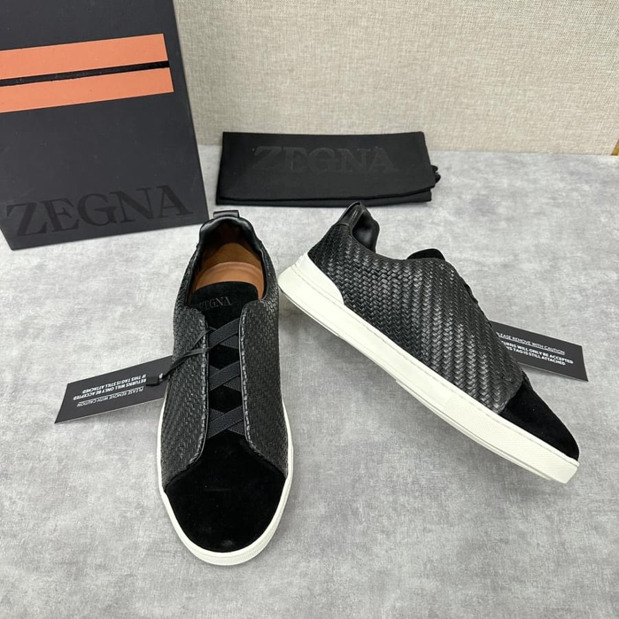 Zegna Black Slip-On Sneaker