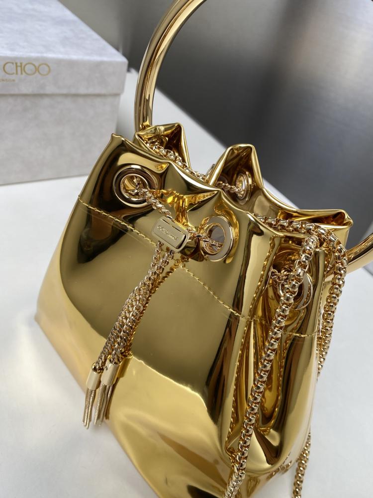 Jimmy Choo Bon Bon Patent Leather Bucket Bag