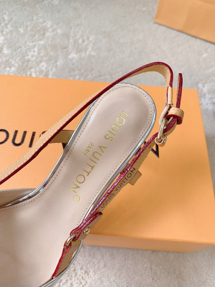 LV silver high heels