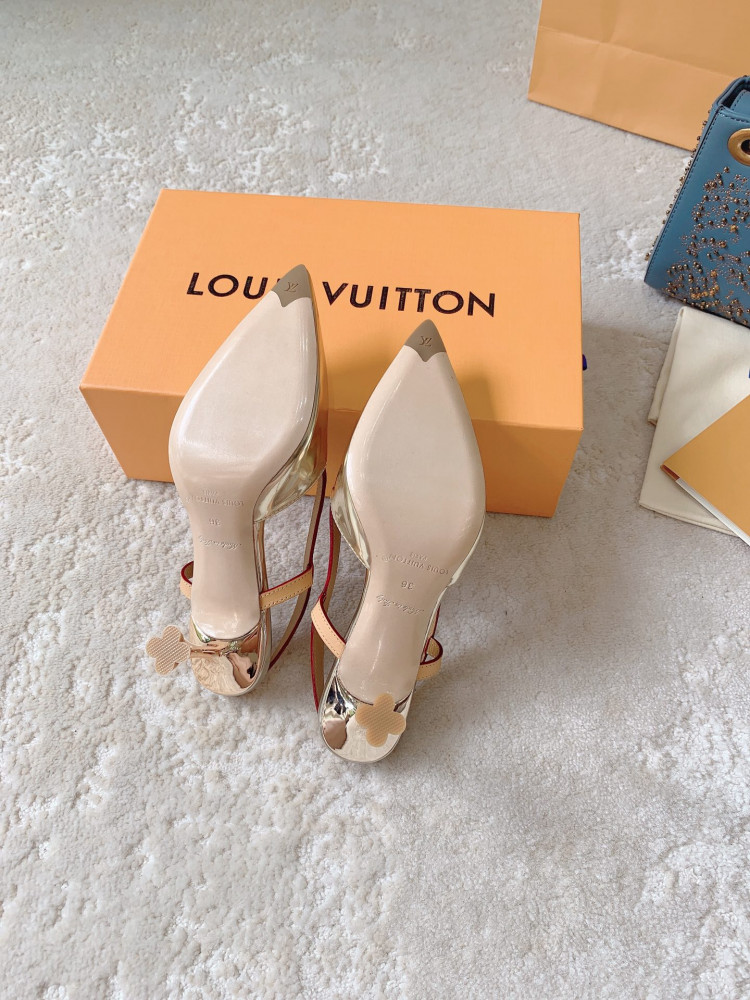 LV gold high heels