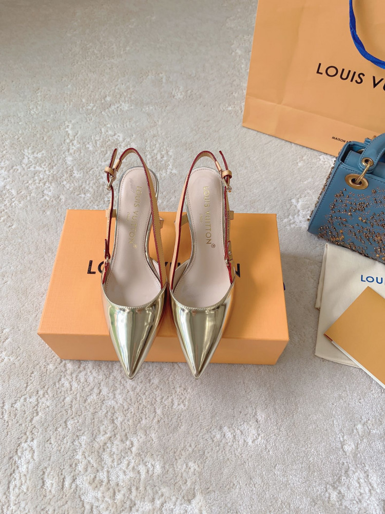LV gold high heels