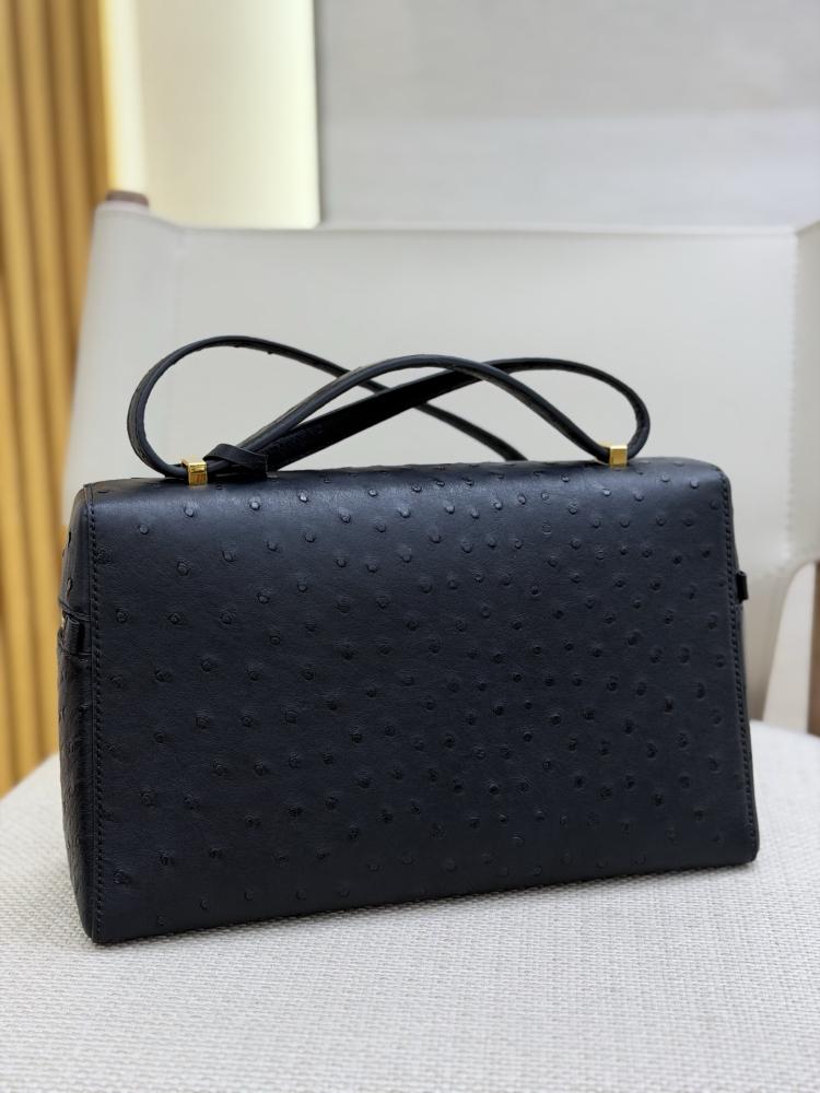27 cm L جلد النعام الطبيعي