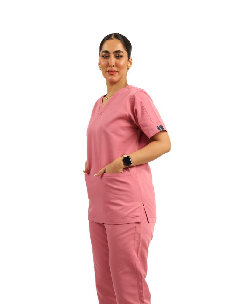 Women's scrub complete dark pink color