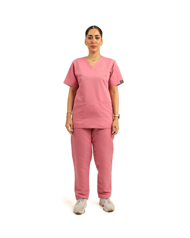 Women's scrub complete dark pink color