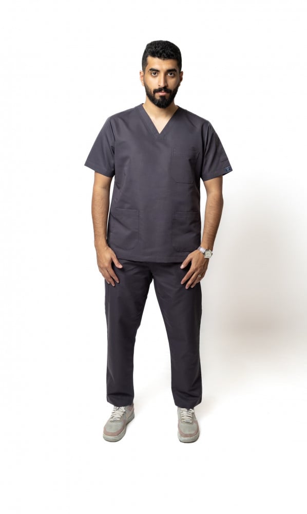 Men's full scrub, gray color