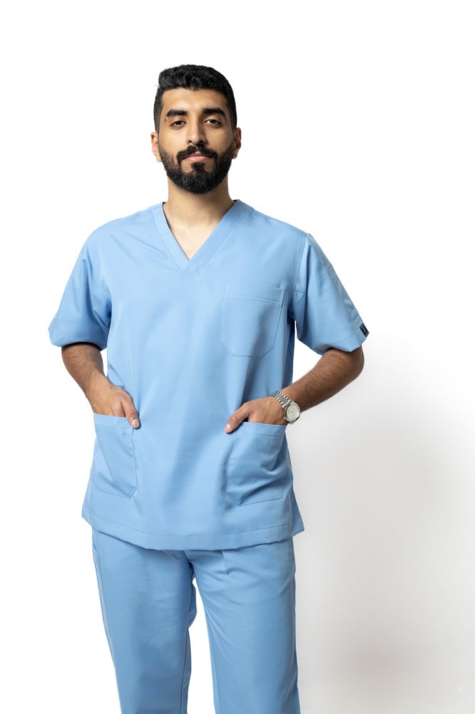 Men's full scrub light blue