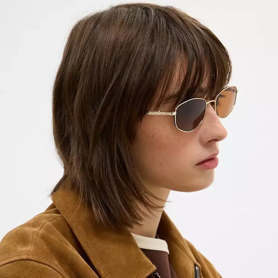 نظاره كوتش Coach Script Metal Narrow Rectangle Sunglasses
