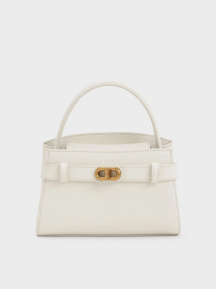 تشارلز اند كيت - Aubrielle Canvas Two-Tone Top Handle Bag  - Small