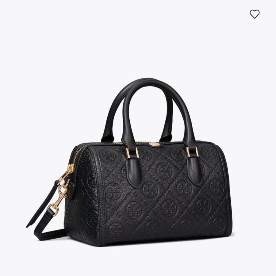 شنطه توري بورش بوتيك T MONOGRAM PEBBLED PETITE BARREL BAG