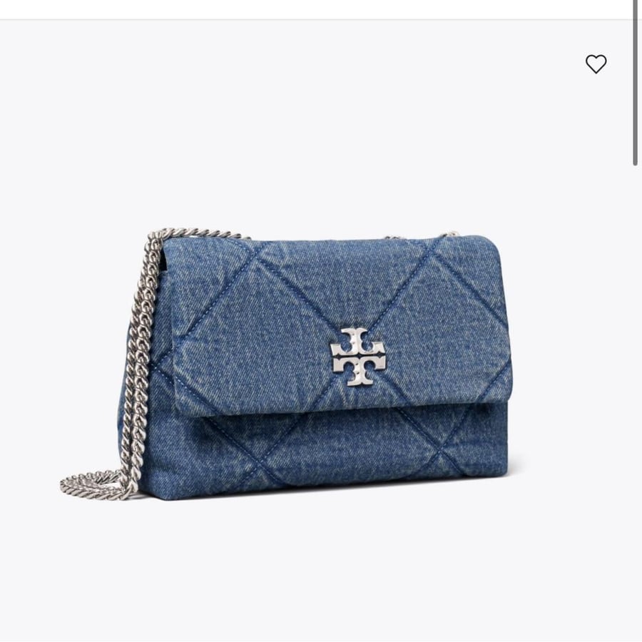 حقيبة توري بورش SMALL KIRA DIAMOND QUILT DENIM SHOULDER BAG