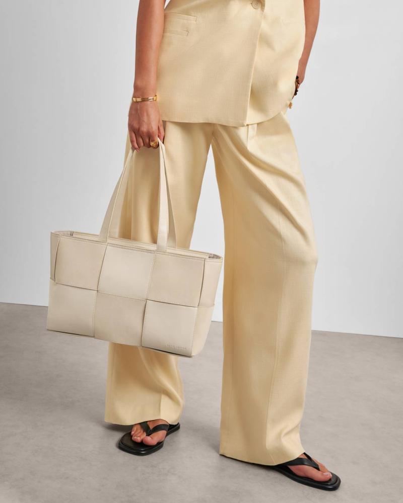 Taya Hand Woven Suedette Tote Bag