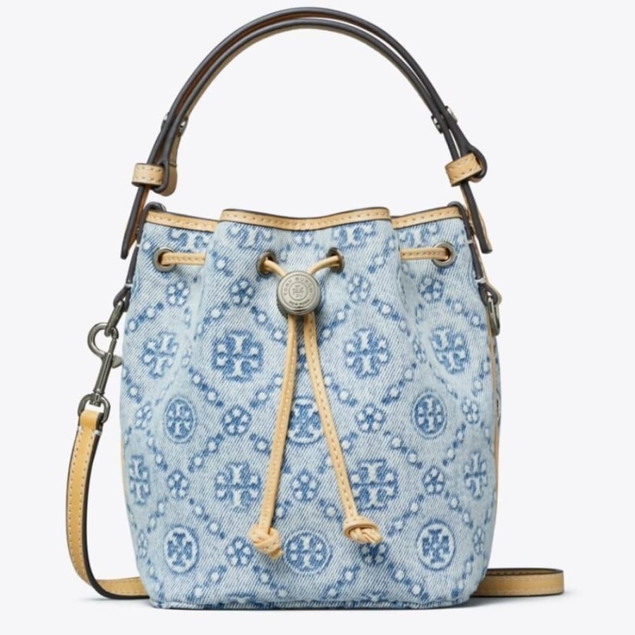 حقيبه توري بورش T MONOGRAM DENIM BUCKET BAG