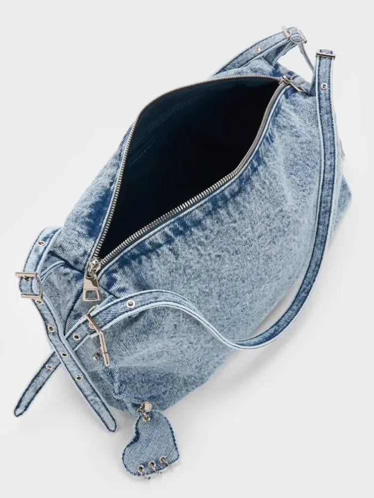 شنطه تشارلز آند كيث الميديم Rey Denim Slouchy Shoulder Bag