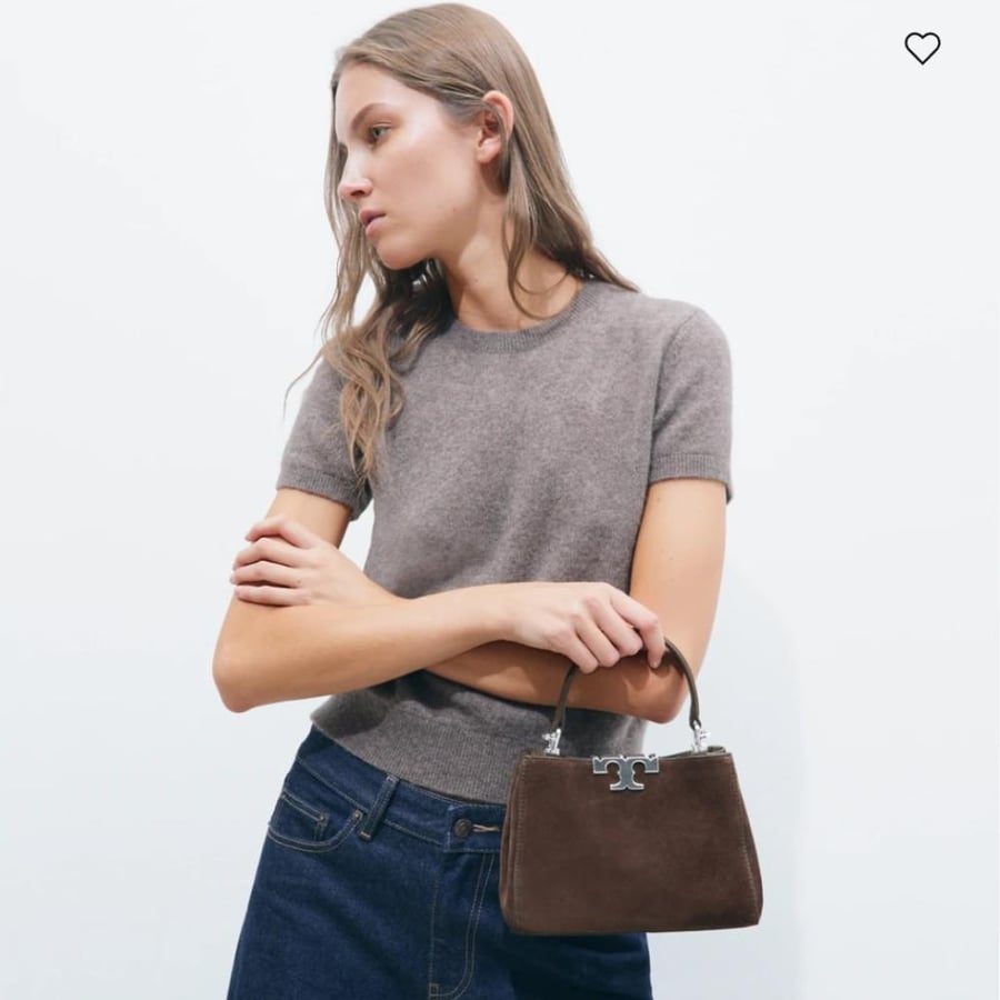 شنطه توري بورش  MINI ELEANOR SUEDE SATCHEL