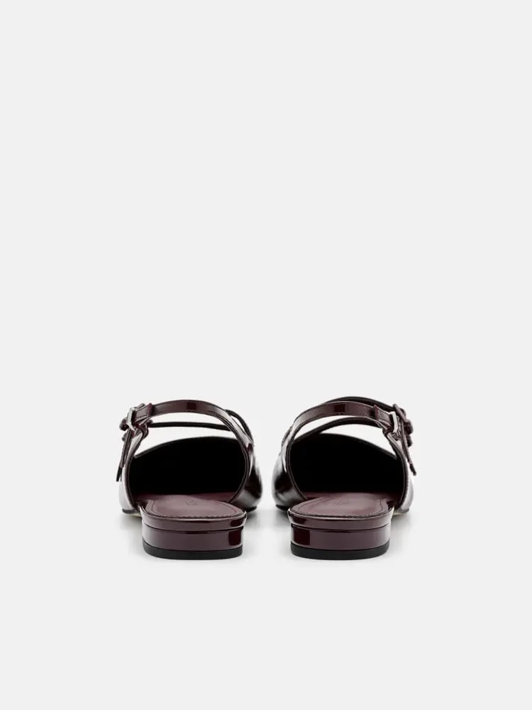 حذاء بيدرو Patent Leather Slingback Ballerina Flats