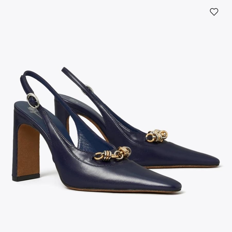 كعب توري بورش 9.5 سم RUNWAY CHAIN SLINGBACK