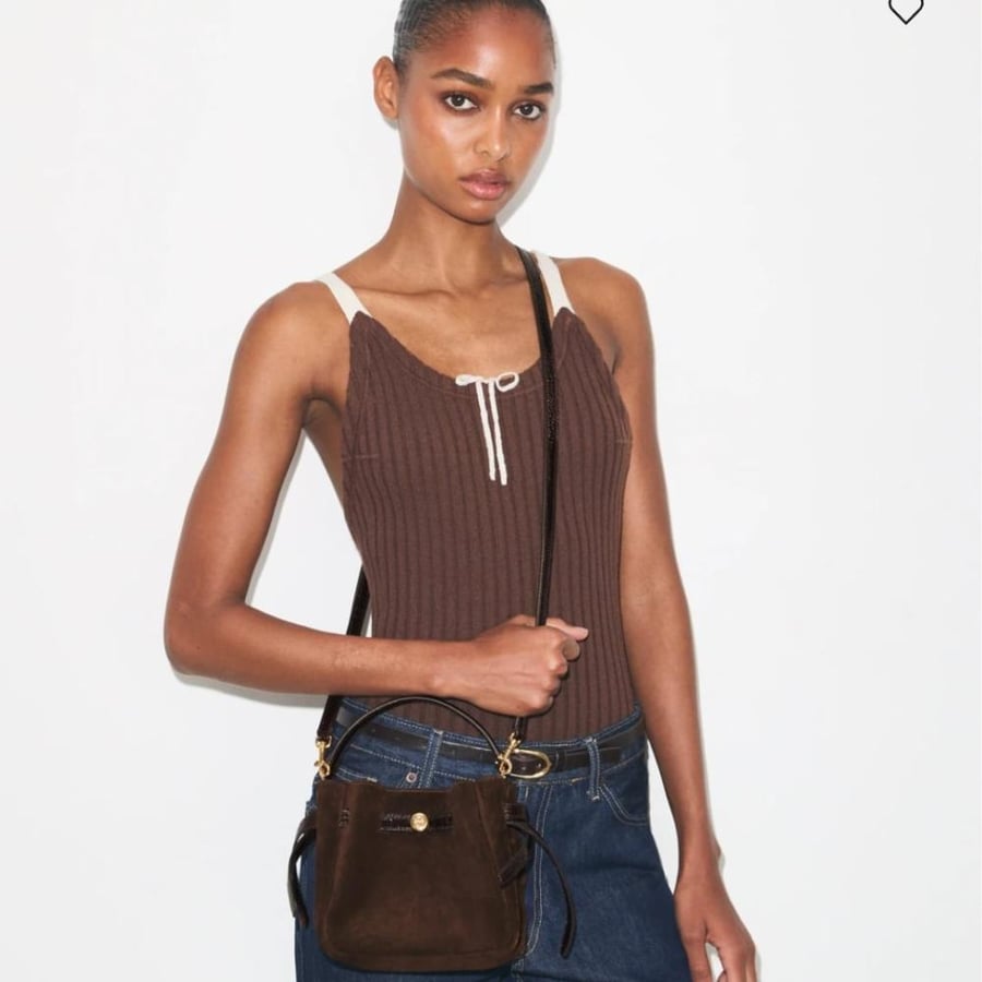 شنطه توري بورش ميني MINI ROMY SUEDE BUCKET BAG