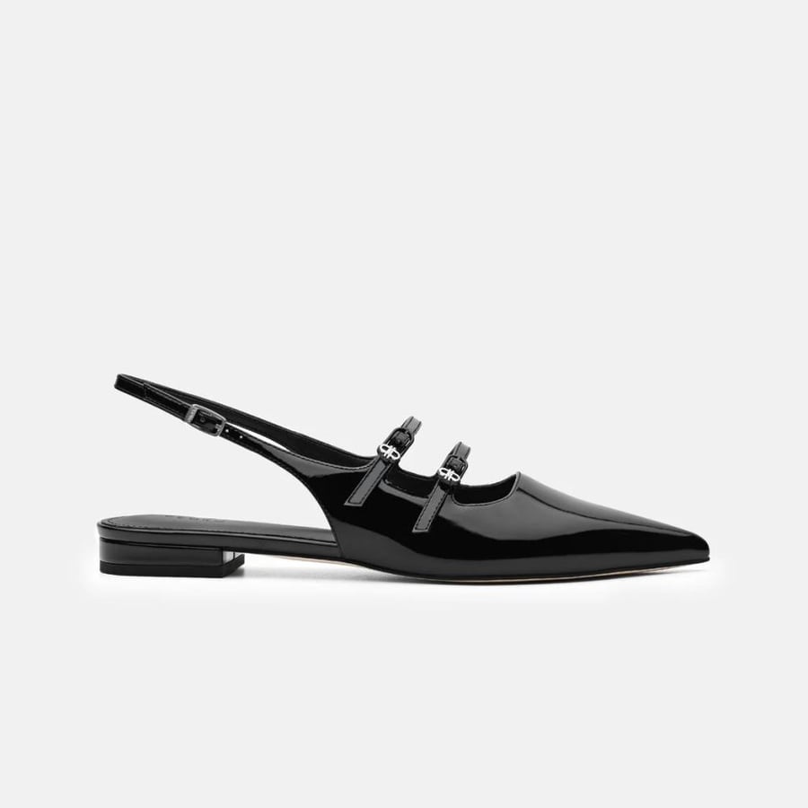 حذاء بيدرو Patent Leather Slingback Ballerina Flats