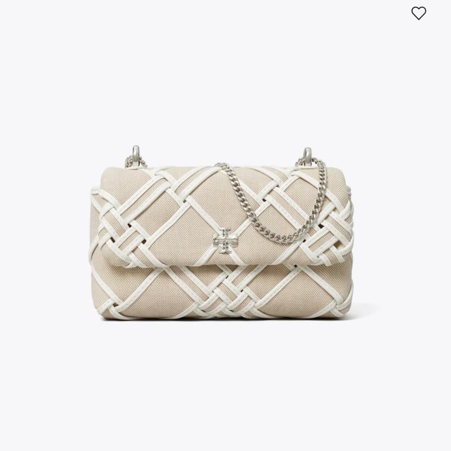 شنطه توري بورش MINI KIRA WOVEN CANVAS FLAP BAG