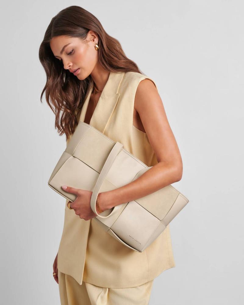 Taya Hand Woven Suedette Tote Bag