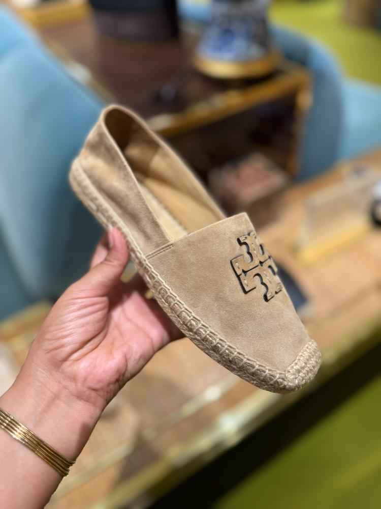 حذاء توري بورش stitch logo leather espadrille