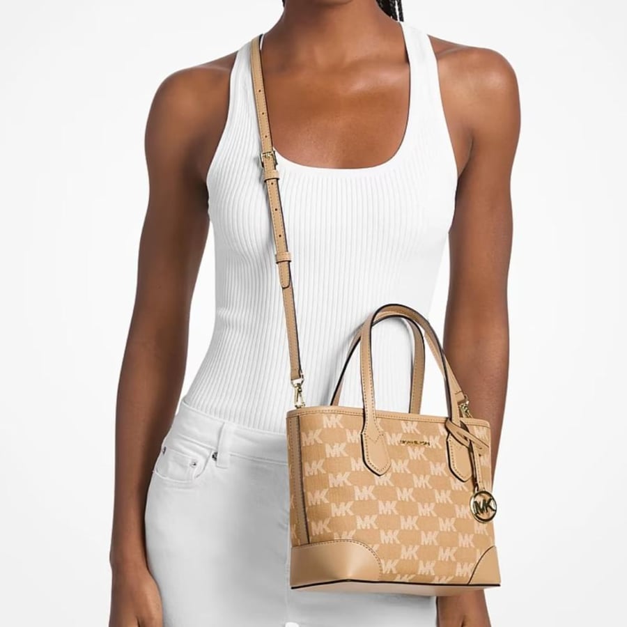 شنطه مايكل كورس Eva Extra-Small Logo Jacquard Convertible Tote