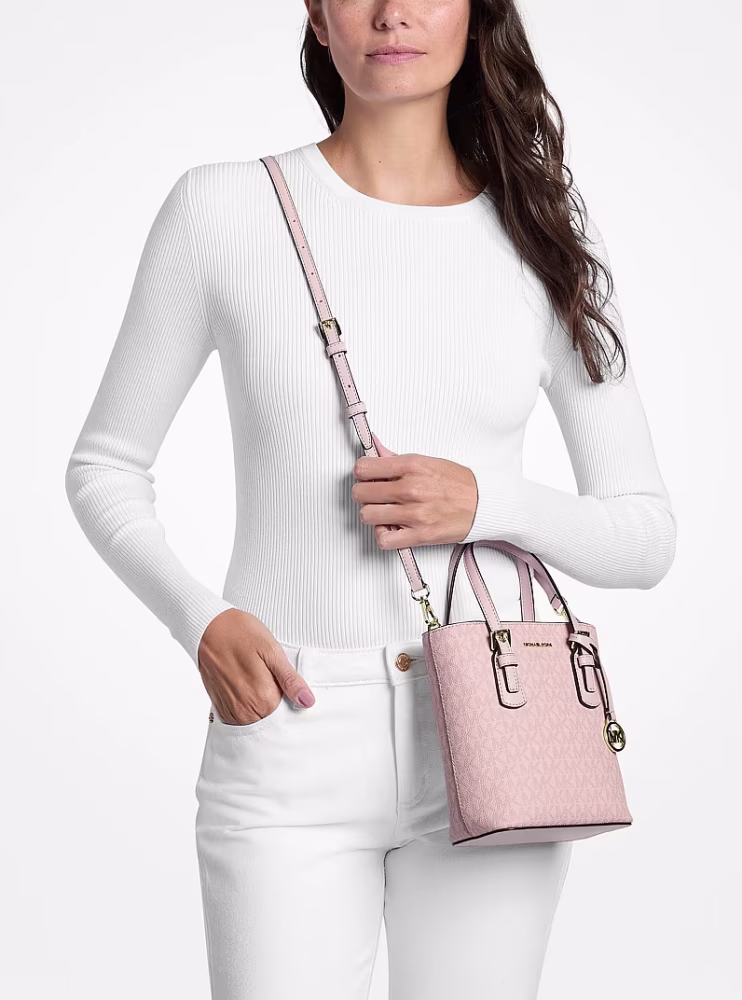 شنطه مايكل كورس Voyager Extra-Small Signature Logo Convertible Crossbody Bag
