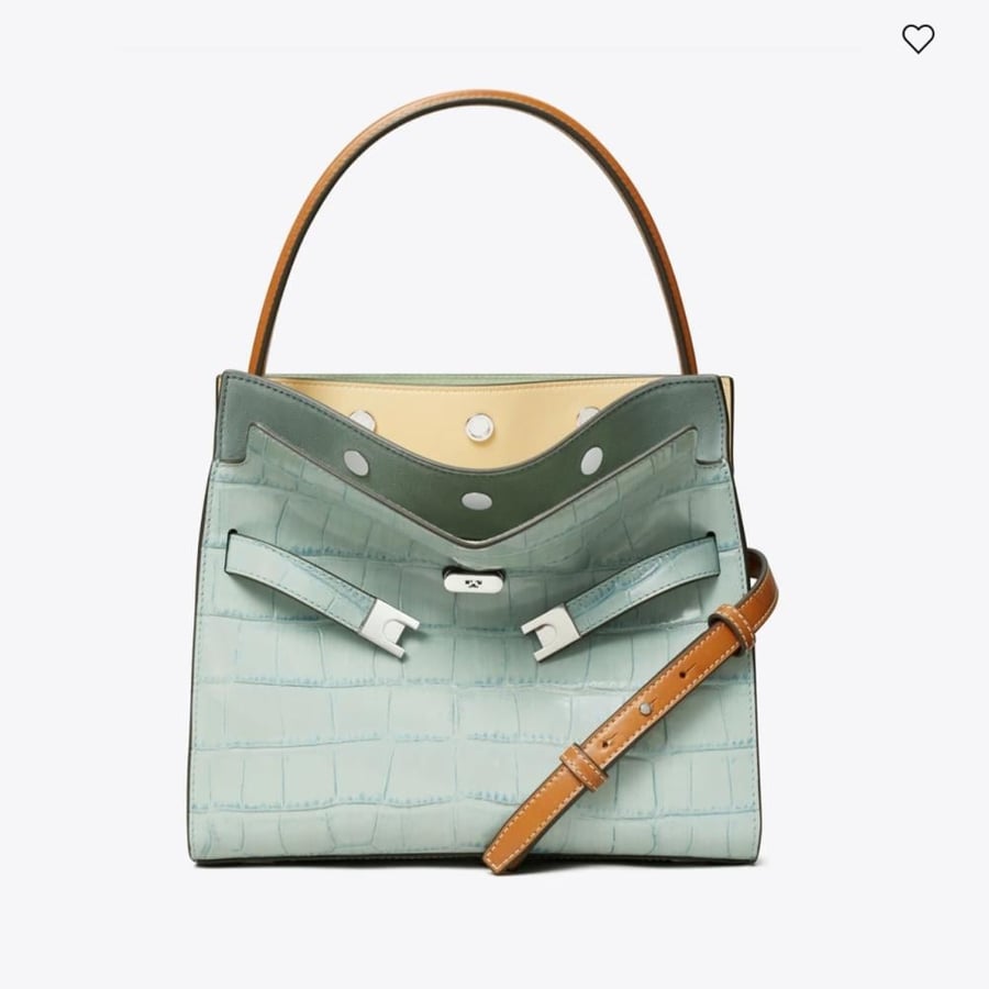 حقيبة توري بورش SMALL LEE RADZIWILL CROC-EMBOSSED DOUBLE BAG