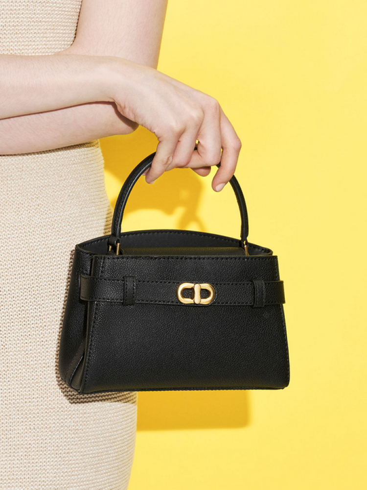تشارلز اند كيت - Aubrielle Canvas Two-Tone Top Handle Bag  - Small