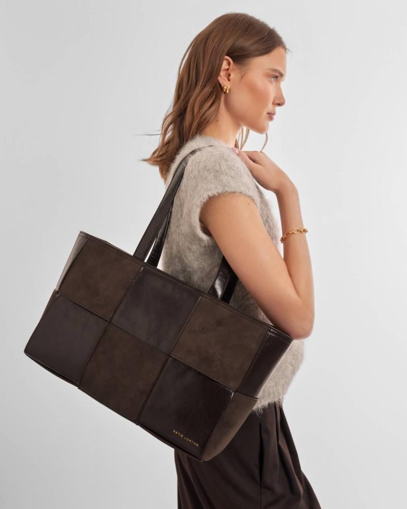 Taya Hand Woven Suedette Tote Bag