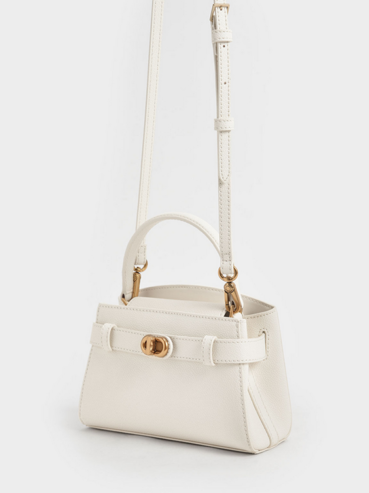 تشارلز اند كيت - Aubrielle Canvas Two-Tone Top Handle Bag  - Small