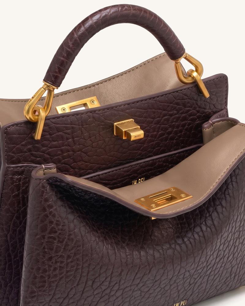 شنطه JW PEI Lucia Elephant-Effect Top Handle Bag