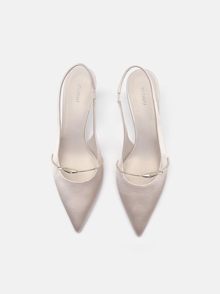 كعب بيدرو 6.5 سم Satin Slingback Heel Pumps