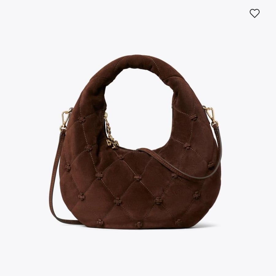 شنطه تورى بورش BUNNY KNOT SUEDE CRESCENT BAG