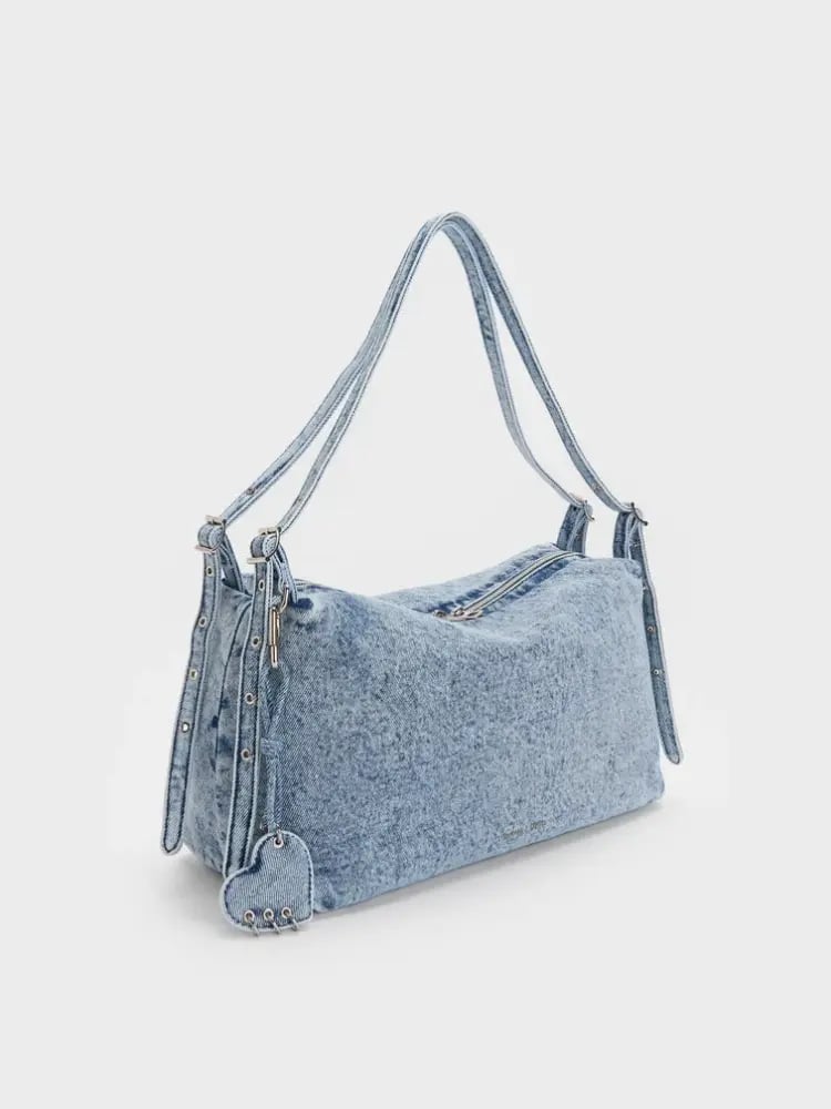 شنطه تشارلز آند كيث الميديم Rey Denim Slouchy Shoulder Bag