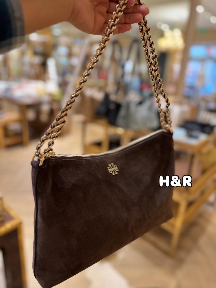 حقيبة توري بورش Britten suede zip shoulder bag
