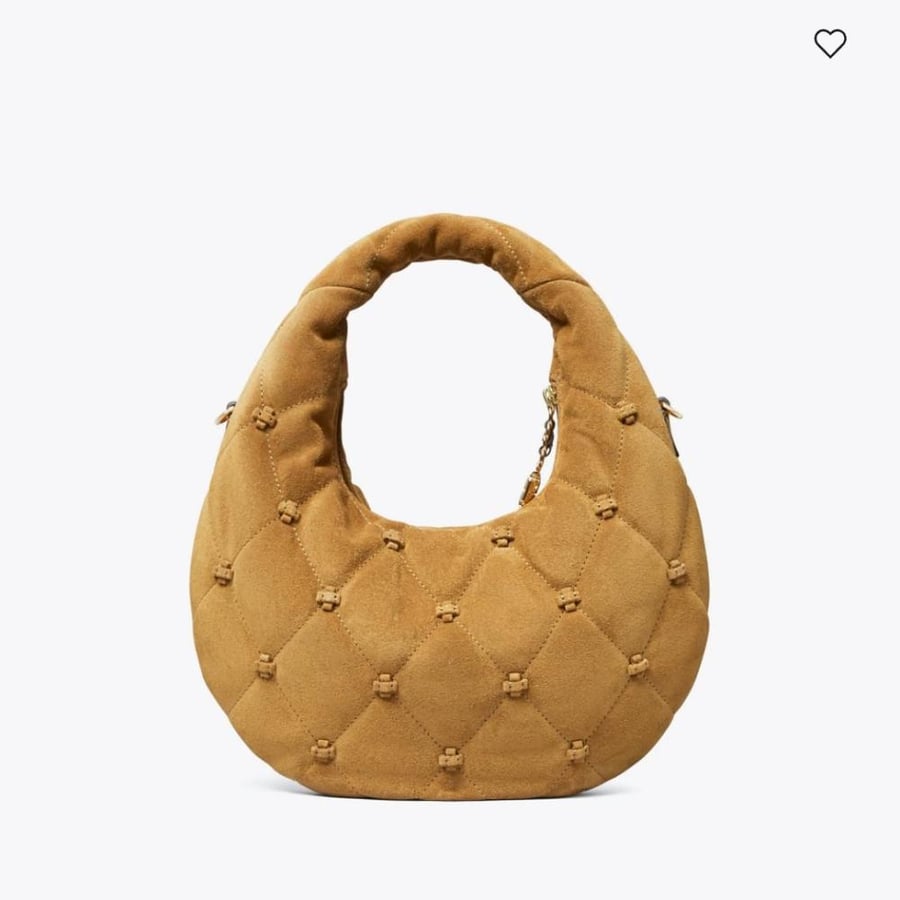 شنطه تورى بورش BUNNY KNOT SUEDE CRESCENT BAG