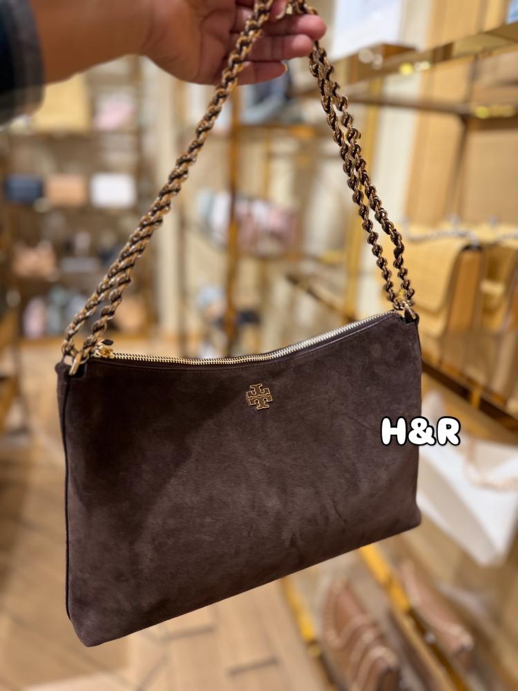 حقيبة توري بورش Britten suede zip shoulder bag