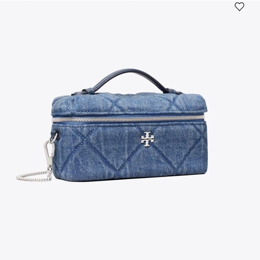 شنطه توري بورش KIRA DIAMOND QUILT DENIM VANITY CASE