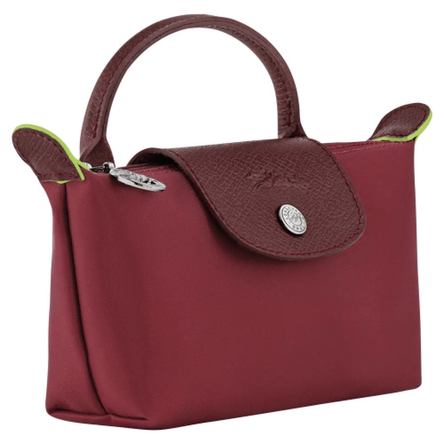باوتش لونق شامب Le Pliage Green Pouch with handle Pomegranate