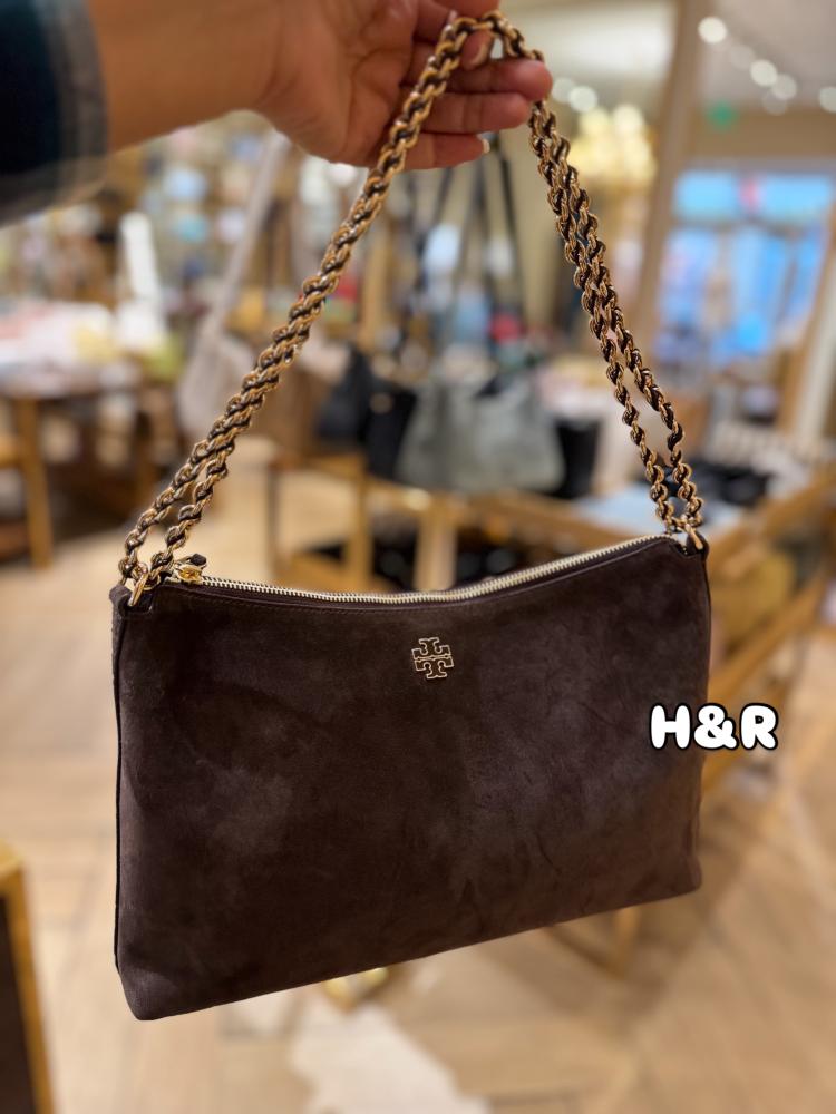 حقيبة توري بورش Britten suede zip shoulder bag