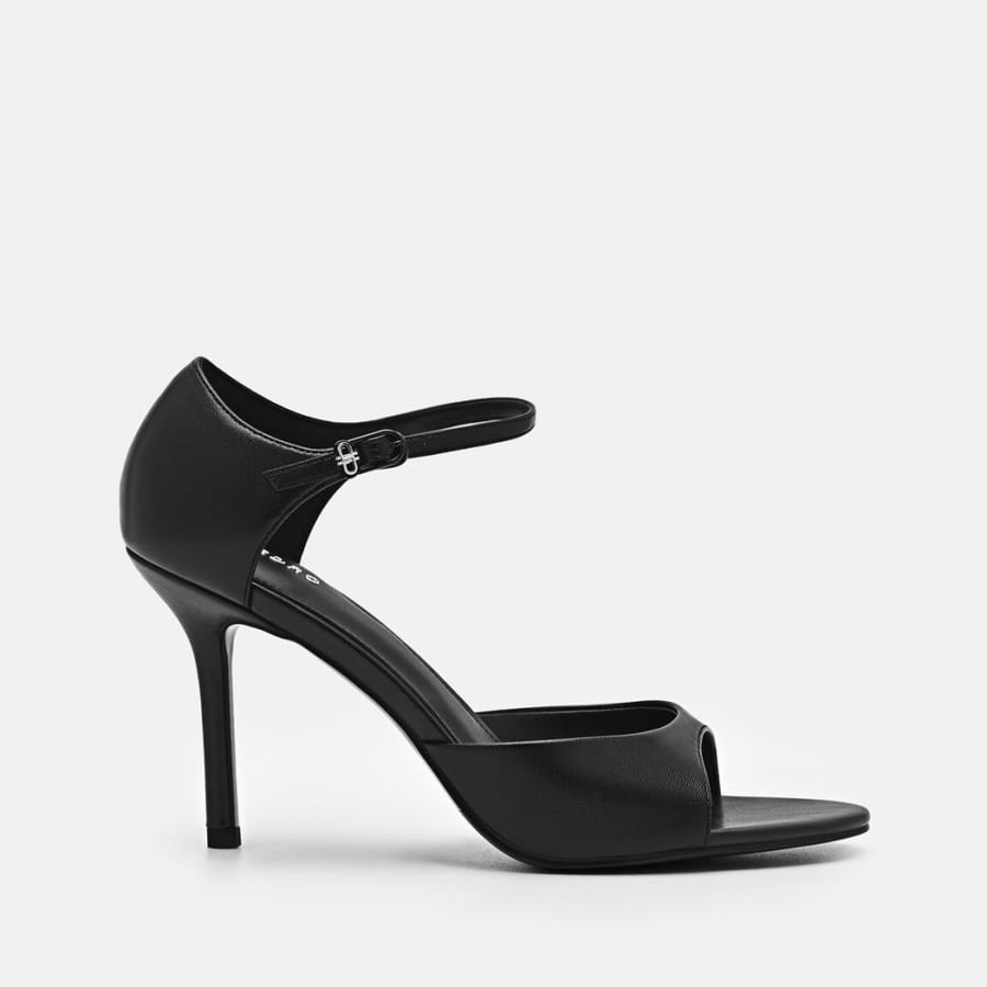 كعب بيدرو 9 سم Leather Ankle Strap Stilletto Heel Sandals